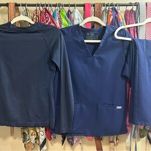 FIGS Navy Blue Scrub Set